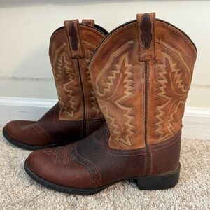 Ladies Womens Old West Leather Cowboy Boots 8.5 Brown